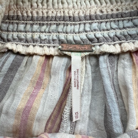 Free people Blair pull on stripe, wide leg, pant Ivory size xs - Picture 12 of 14